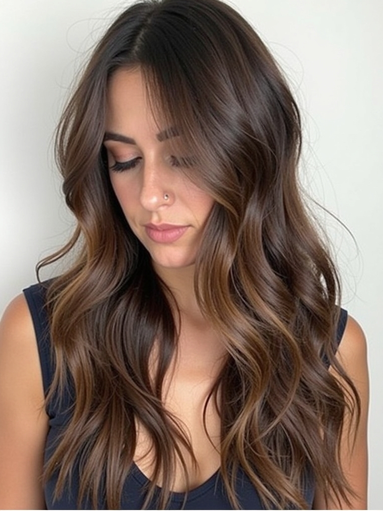 Brunette Balayage Hair Color Blocking