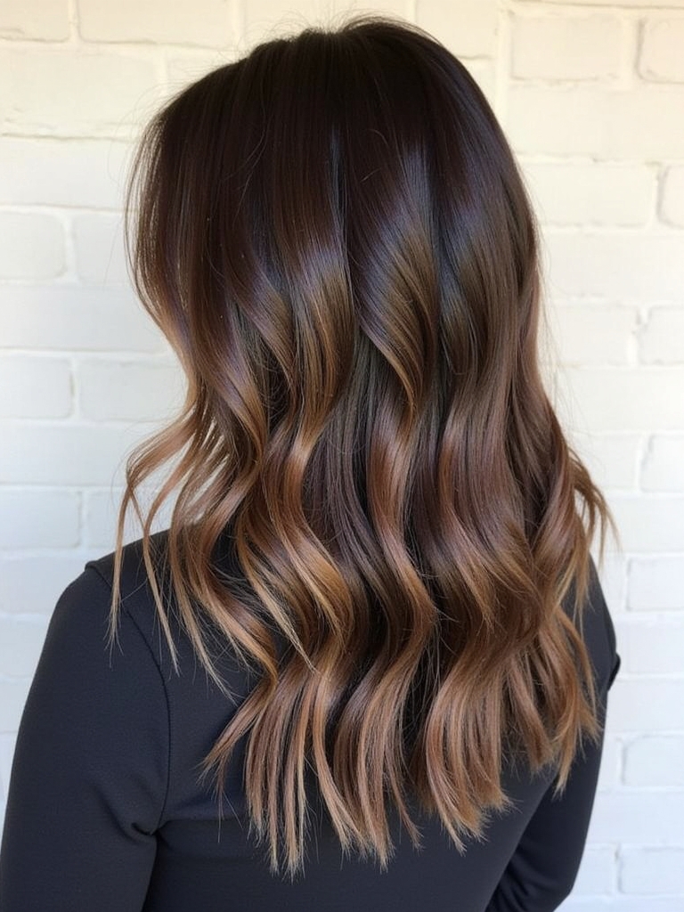 Brunette Balayage Hair Reverse Sombre