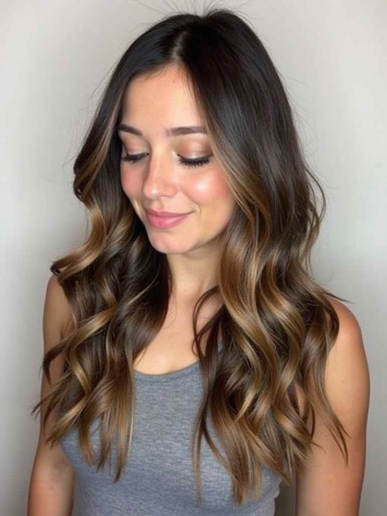 Brunette Balayage Hair Ribbon Balayage
