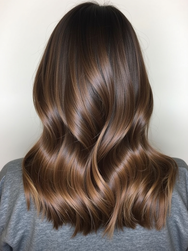 Brunette Balayage Hair Ribbon Highlights