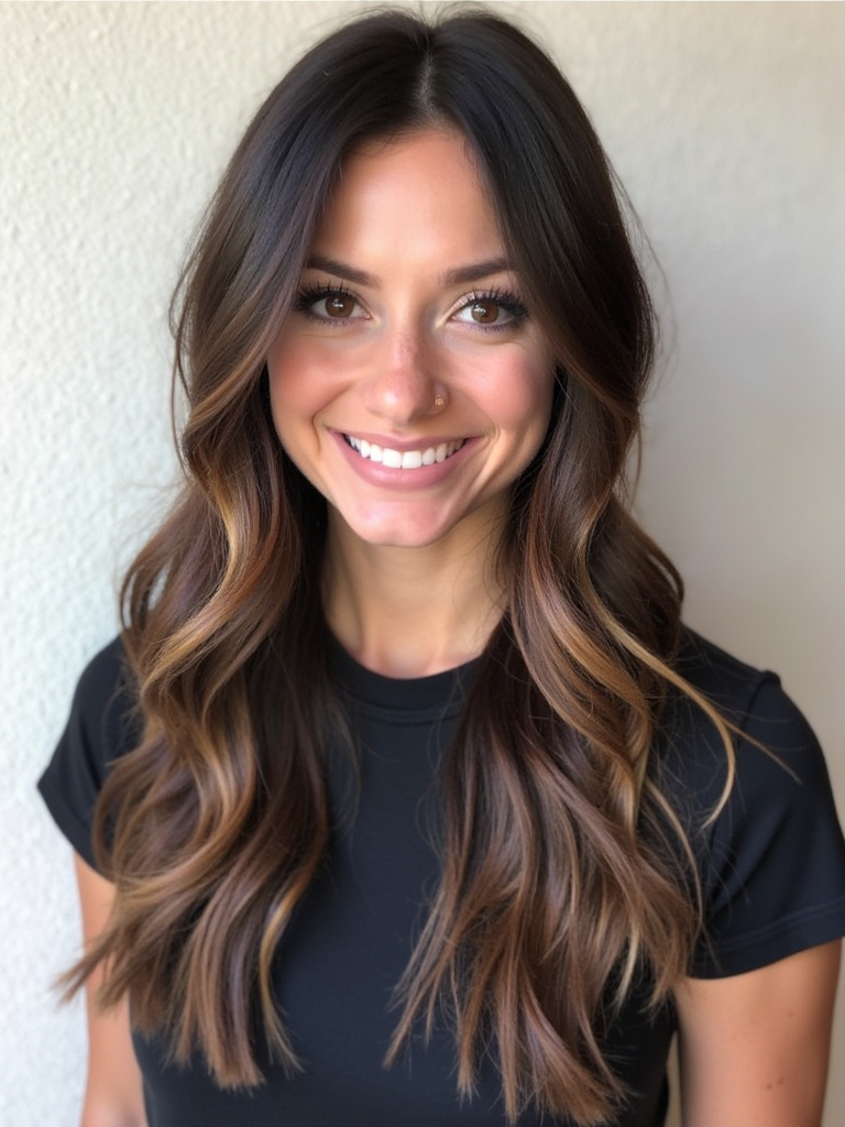 Brunette Balayage Hair Shadow Root Melt