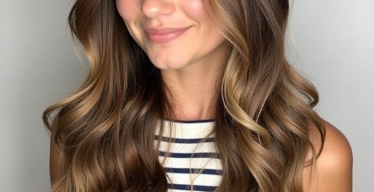 Brunette Balayage Hair Warm Honey Highlights