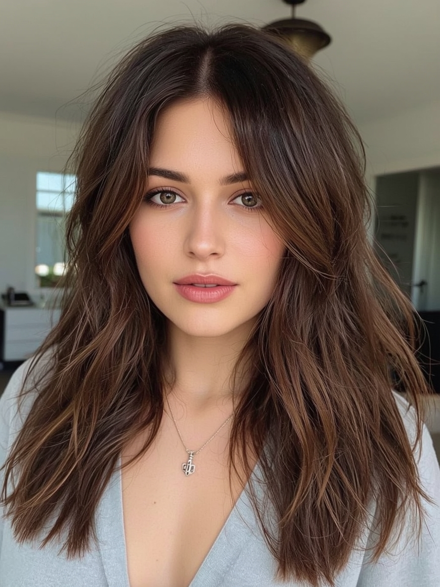 Brunette Summer Hair 2025 Mahogany Highlights