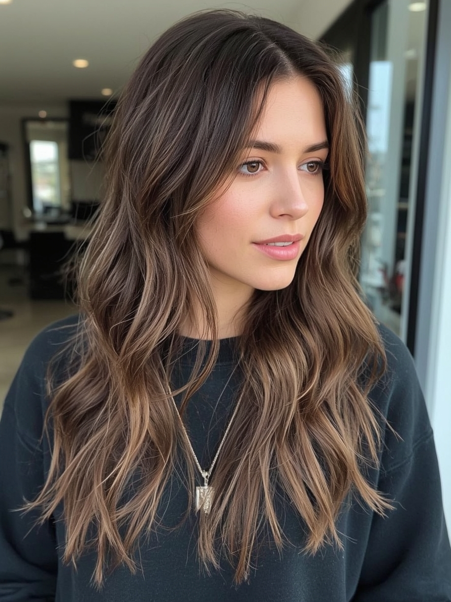 Caramel Balayage Highlights with Babylights