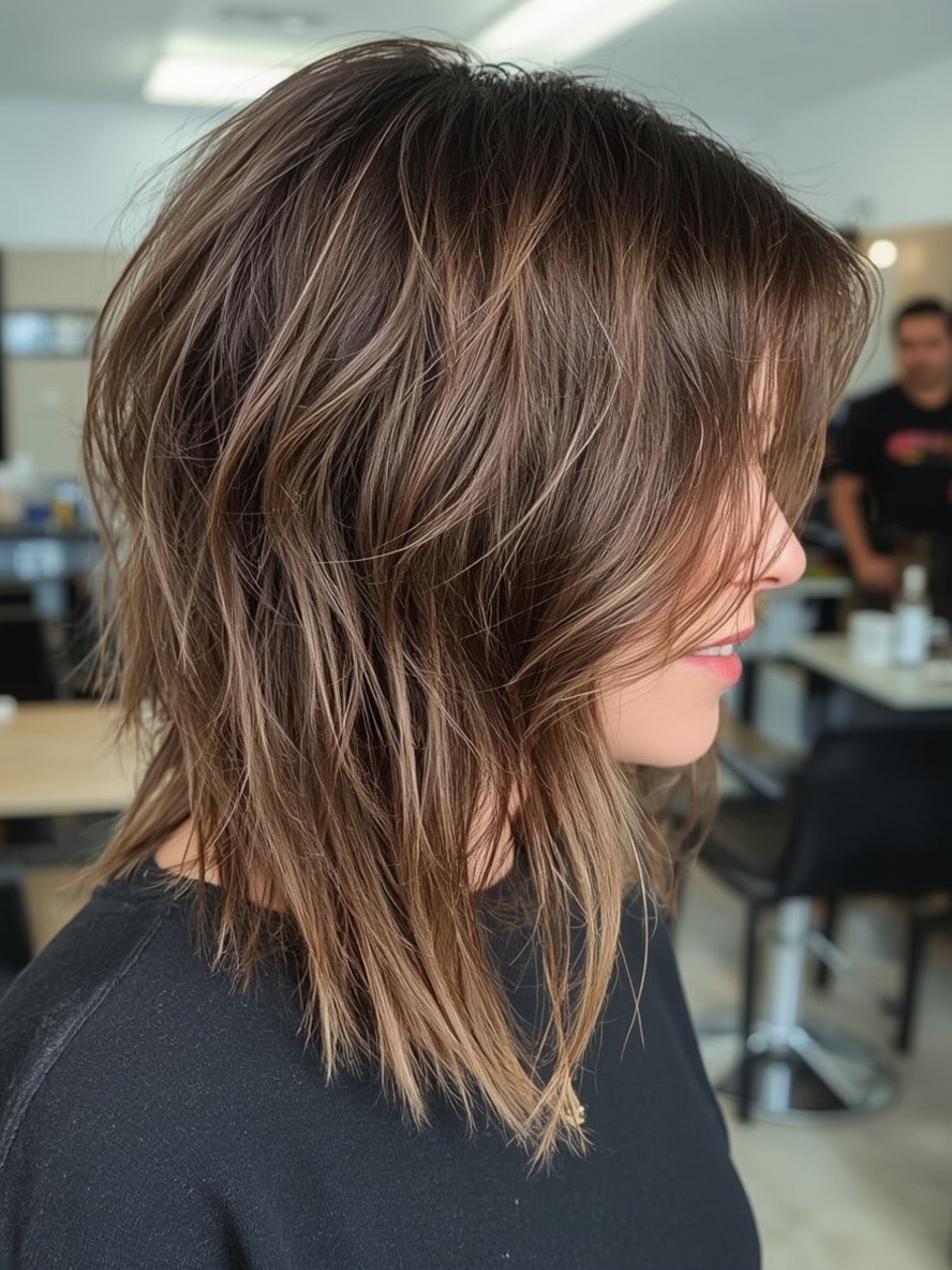 Caramel Balayage Long Bob