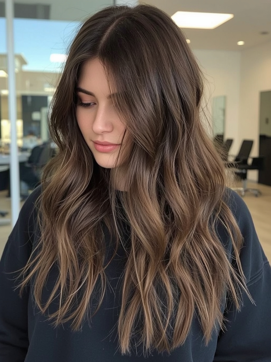 Caramel Balayage for Fine Hair