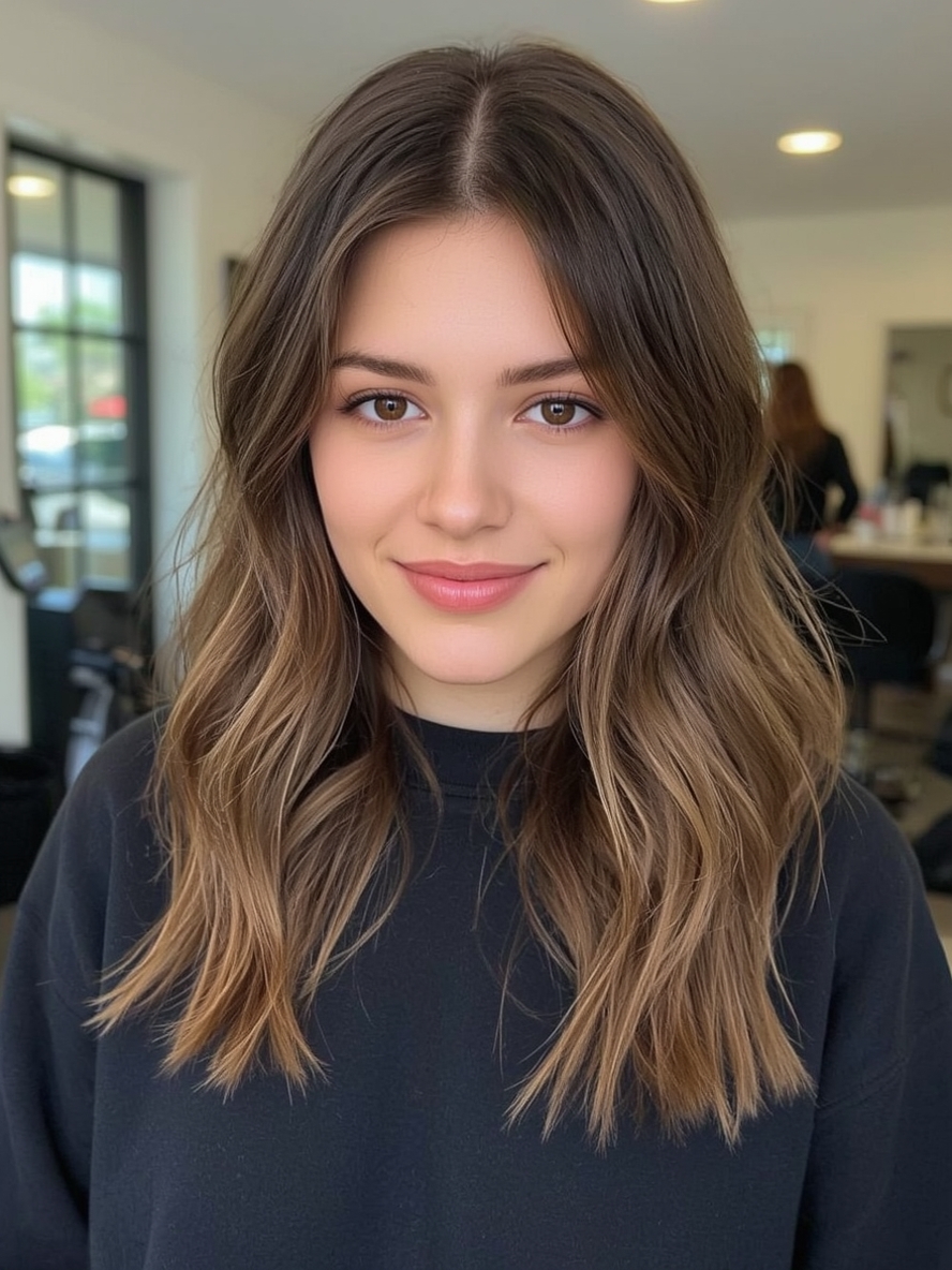 Caramel Balayage with Money Piece