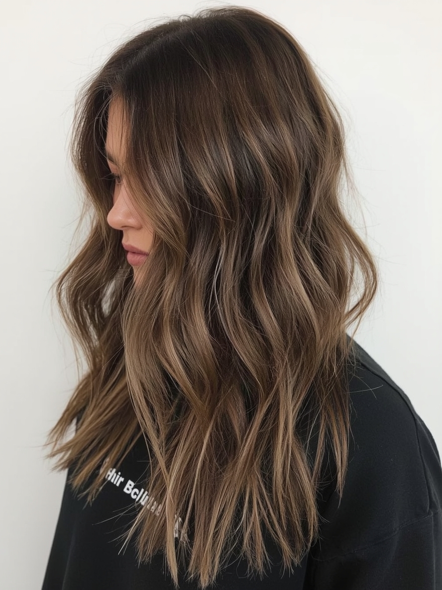Caramel Balayage with Root Shadow