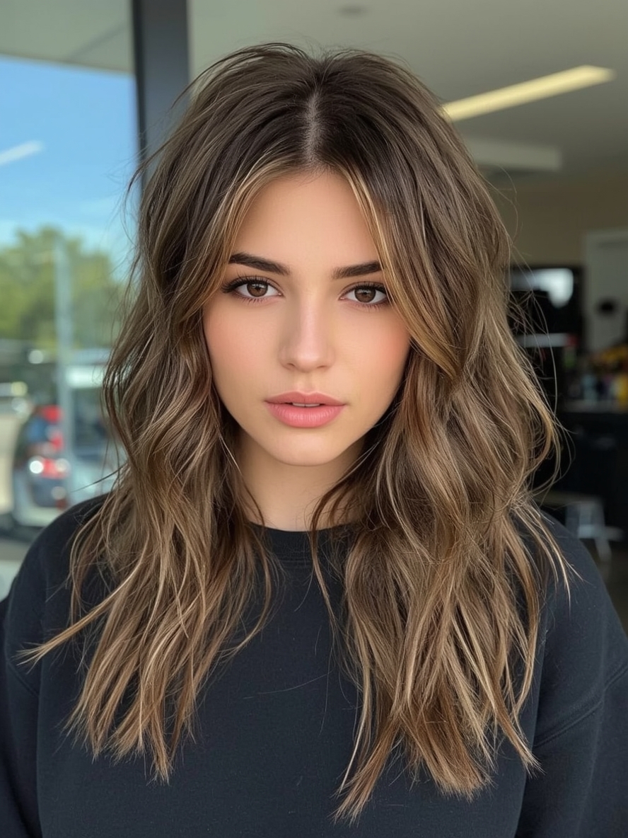 Caramel Face Frame with Shadow Root