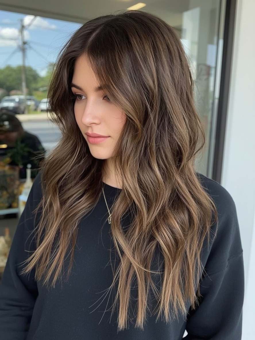 Caramel Ribbon on Wavy Brown