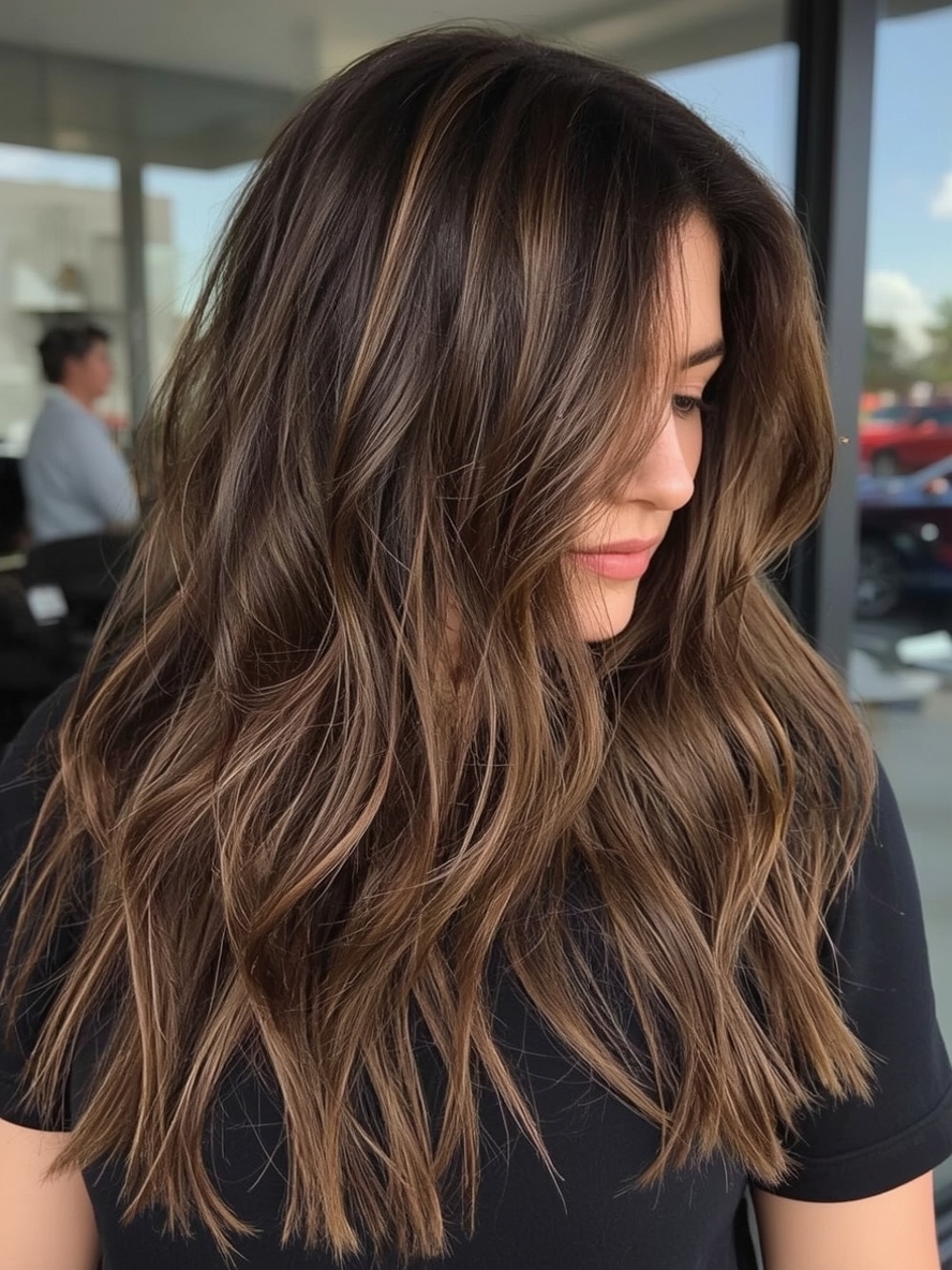 Caramel Ribbons on Chocolate Brown