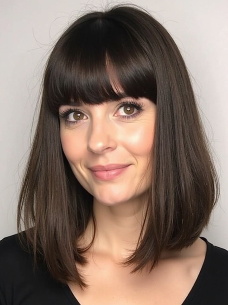 Center Part Face Framing Curtain Bangs