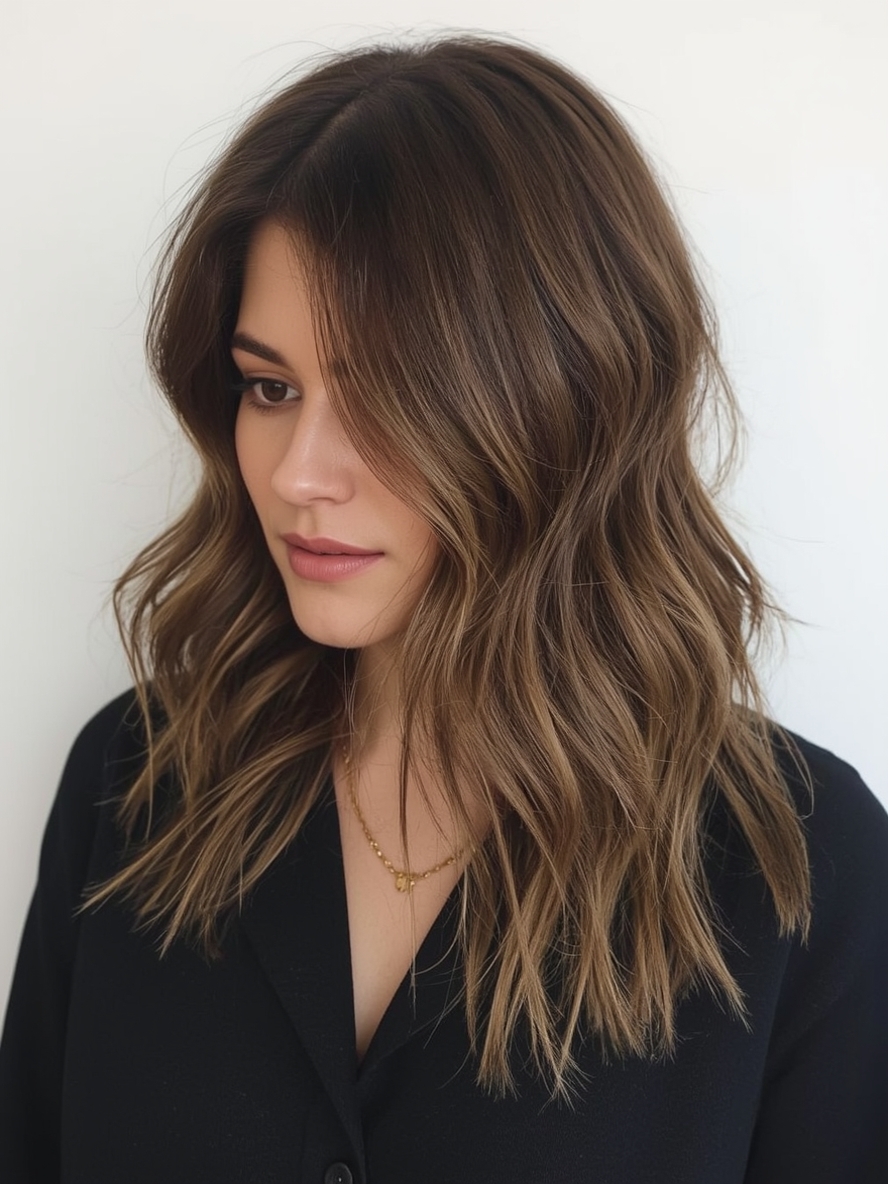 Classic Caramel Balayage on Brunette