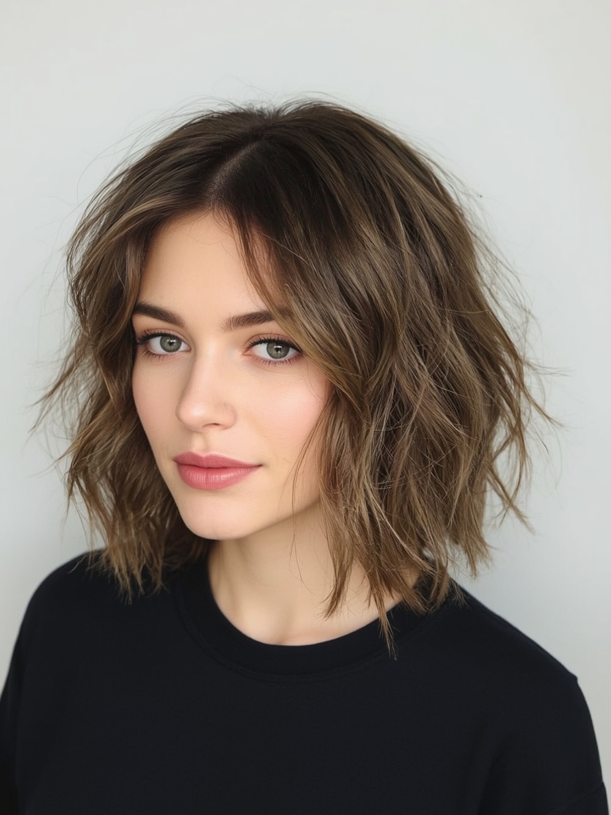 Feminine Short Messy Haircuts For Women The Wavy Bob With Face Framing Layers