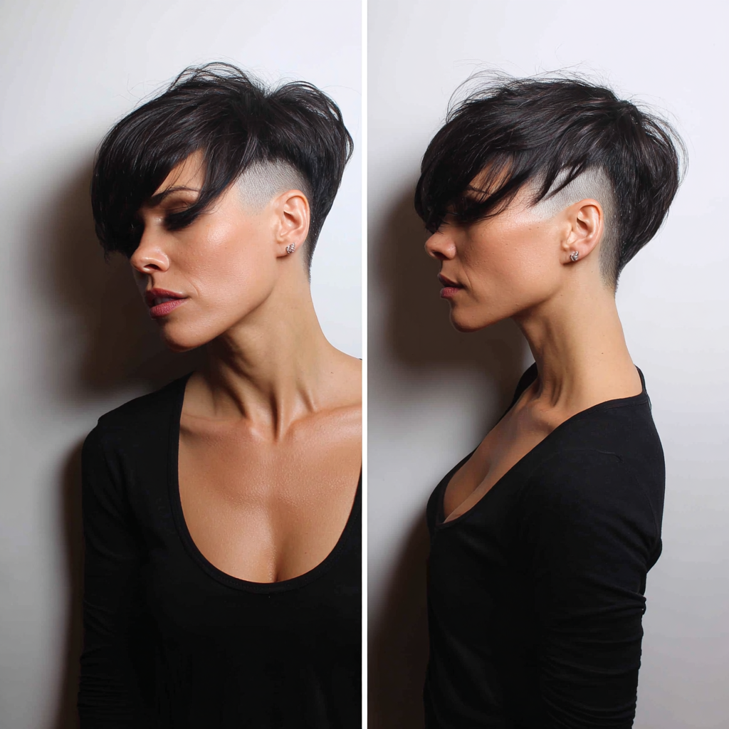 Funky Short Hair Asymmetrical Pixie with Undercut
