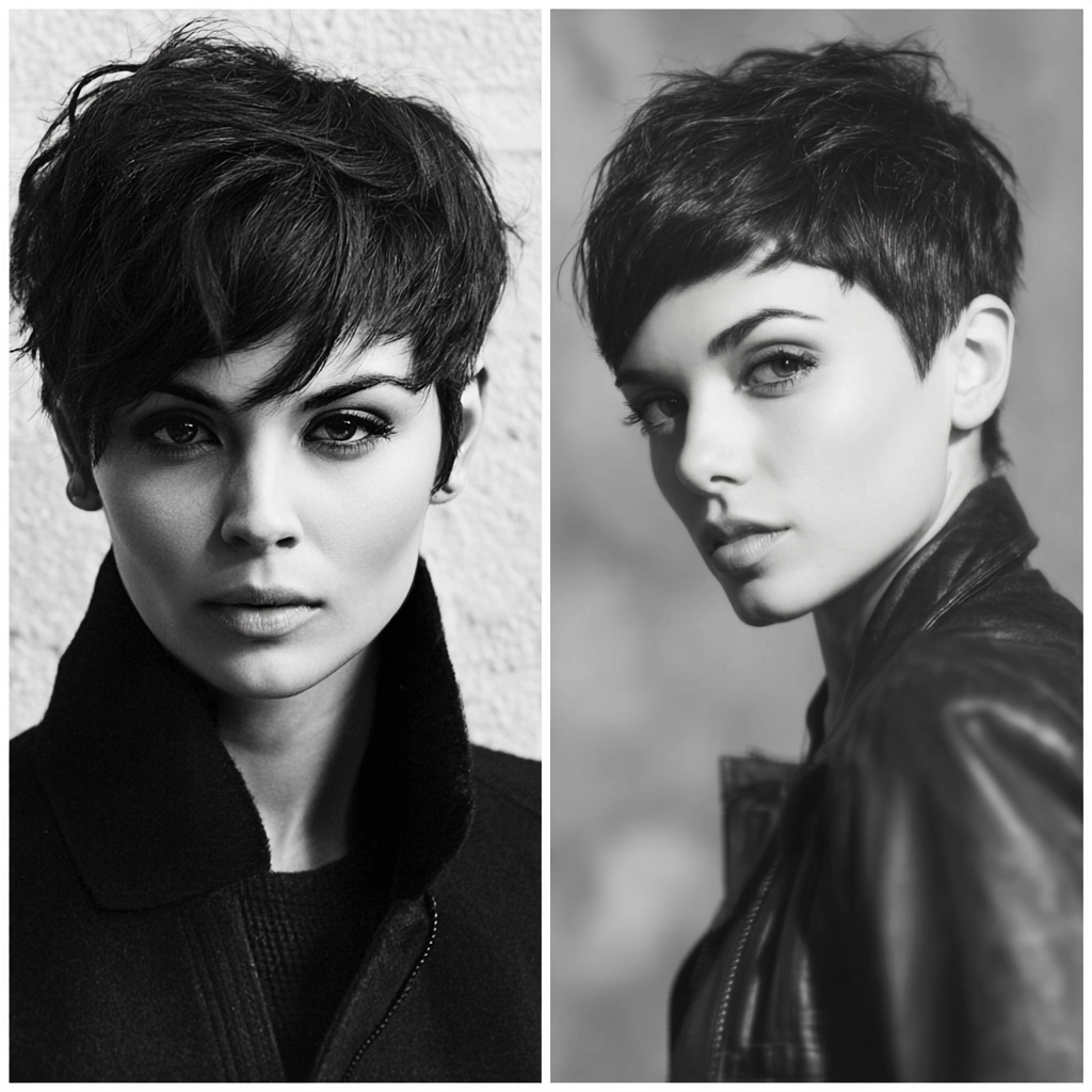 Funky Short Hair Geometric Pixie Cut