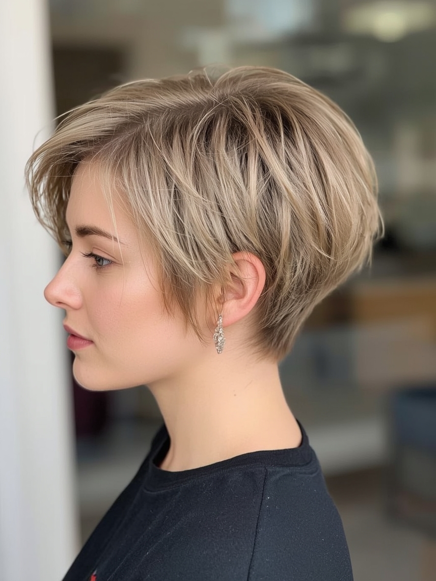 Funky Short Hair Inverted Angled Pixie Bob