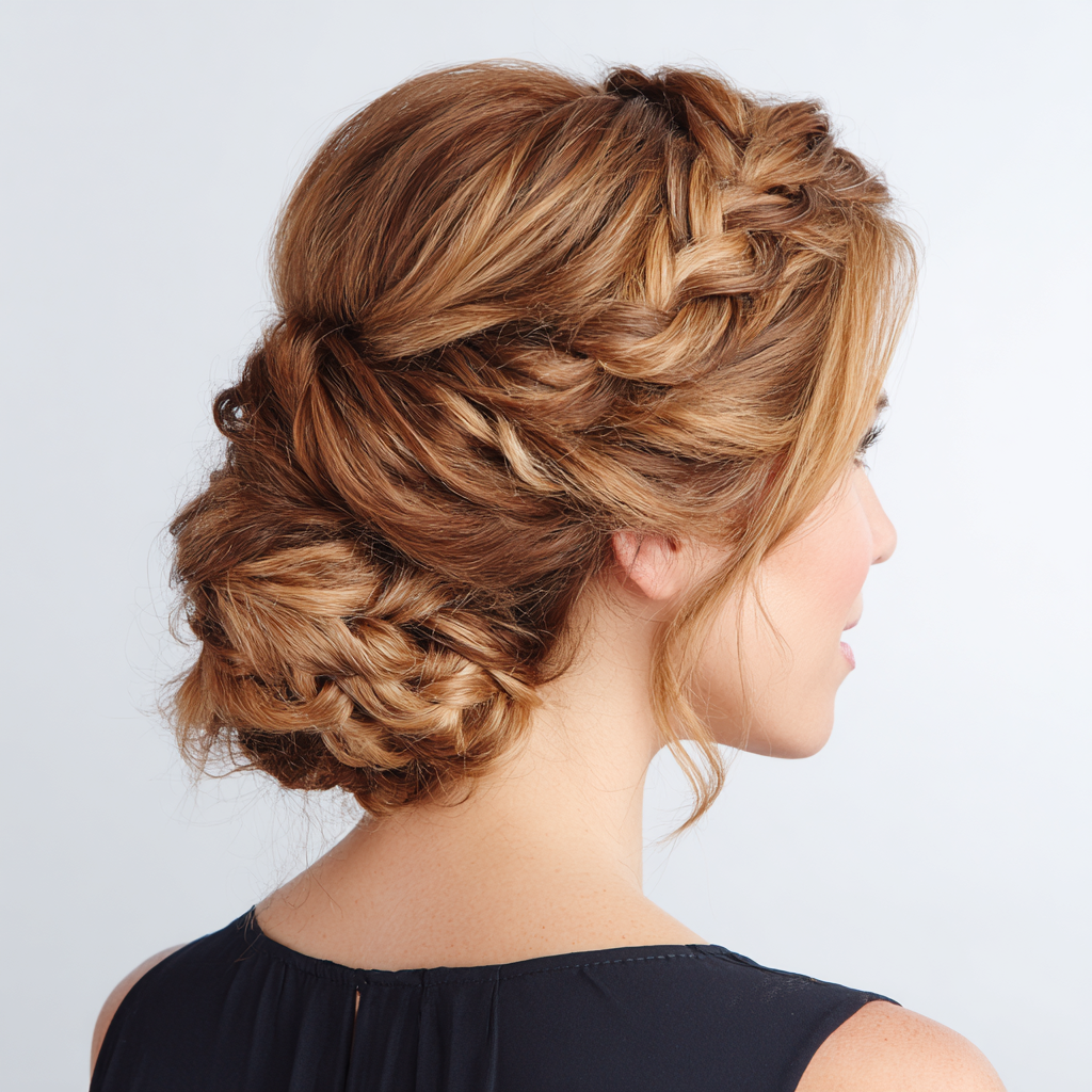 Glam Hair Fishtail Braid Updo
