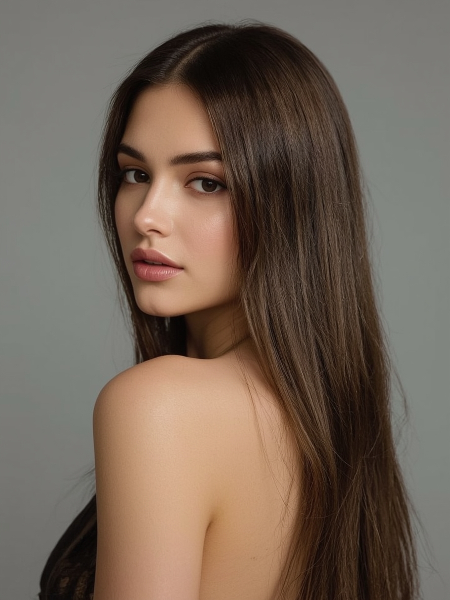 Glam Hair Sleek and Straight with Center Part