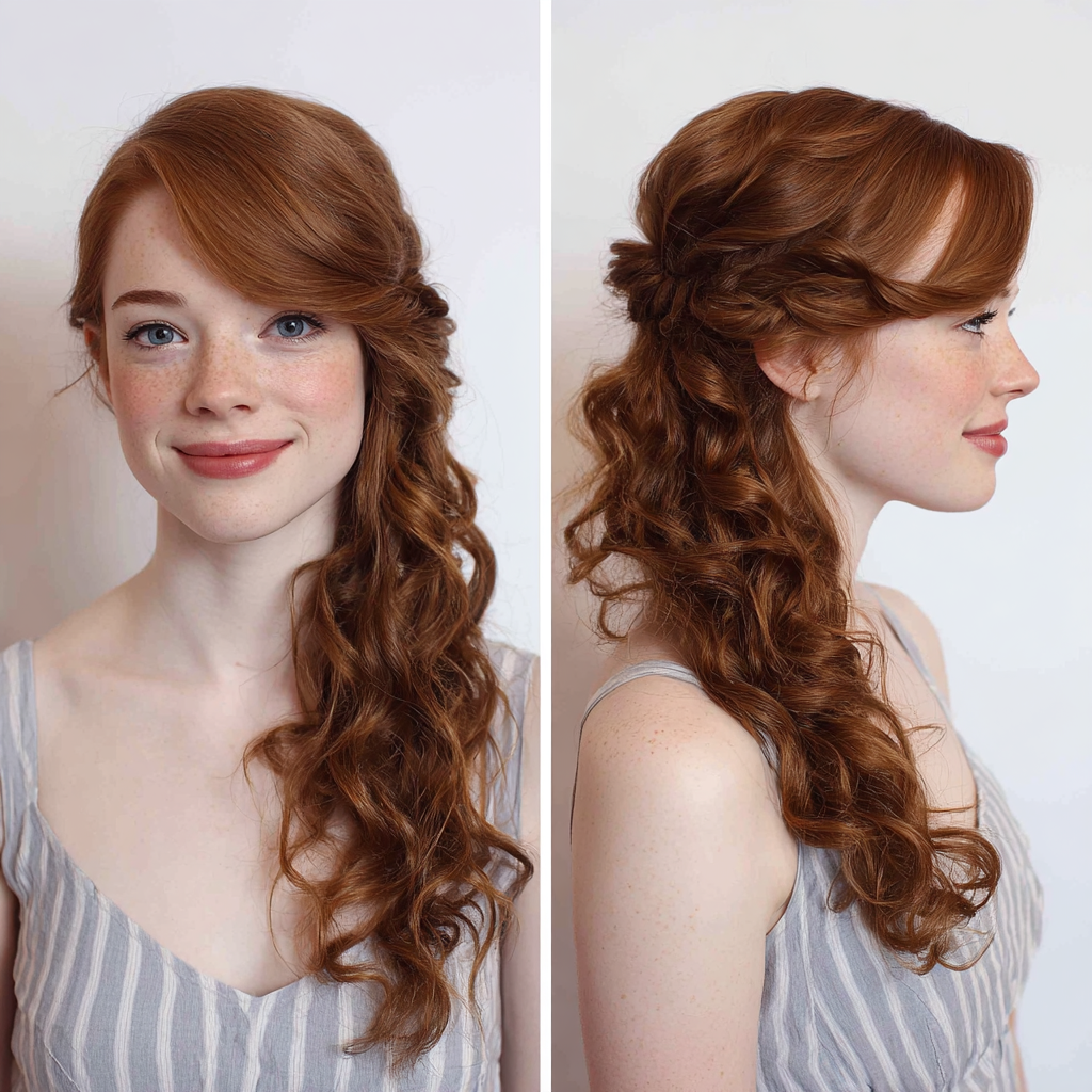 Graduation Hairstyles Side Swept Curls