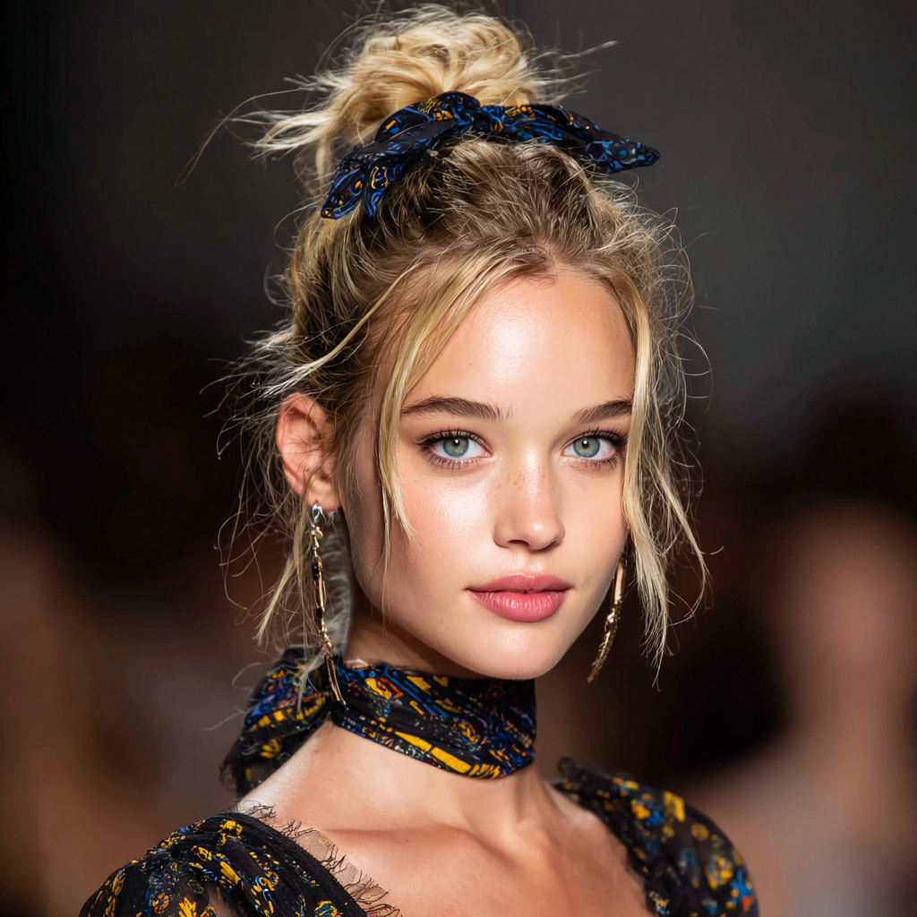 Graduation Hairstyles Top Knot with Face Framing Pieces