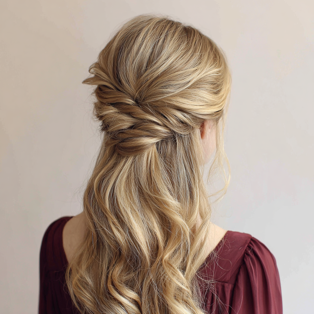 Graduation Hairstyles Twisted Half Updo