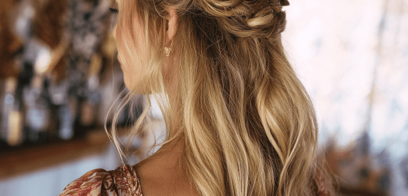 Guest Hair Half Up Braided Crown