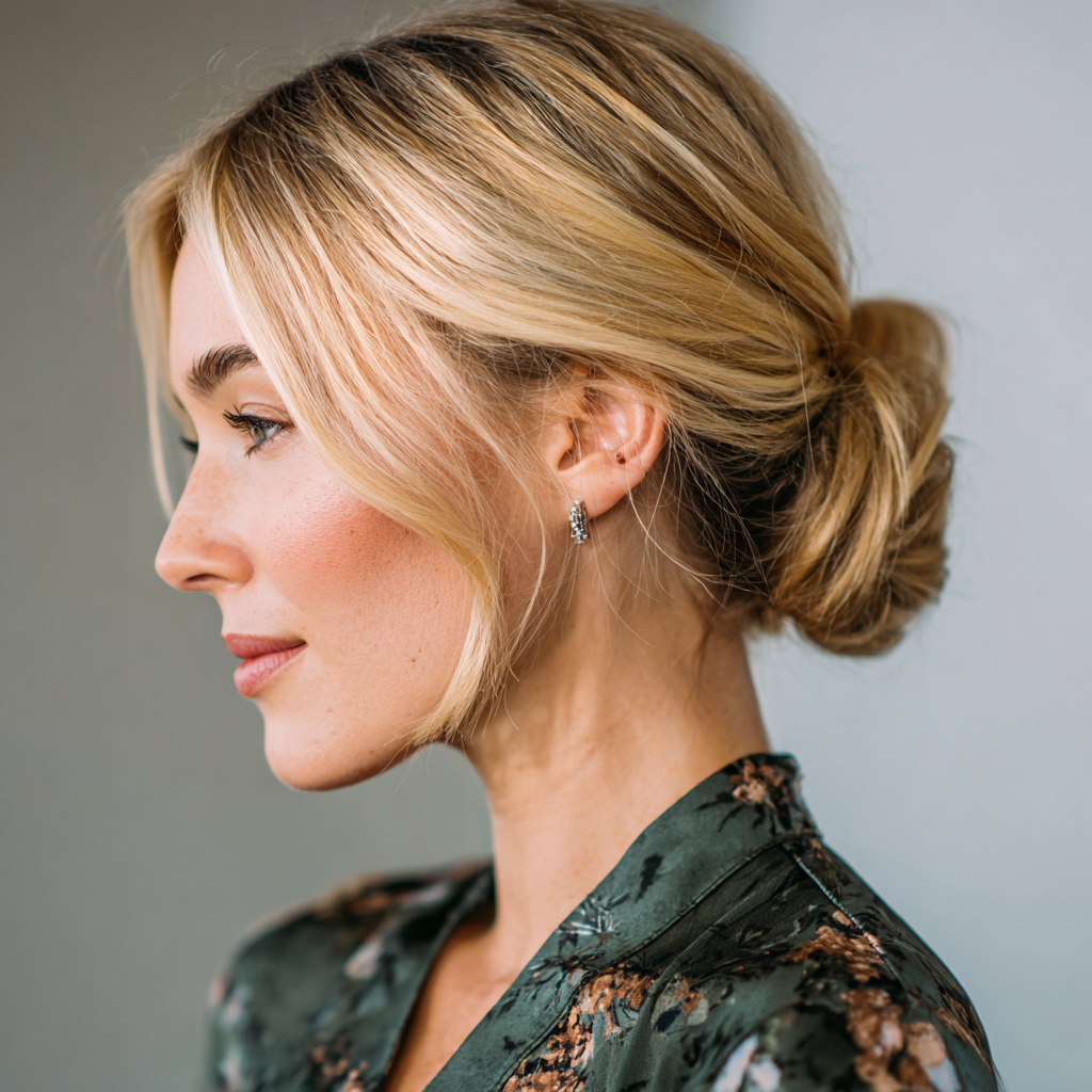 Guest Hair Low Bun with Face Framing Pieces