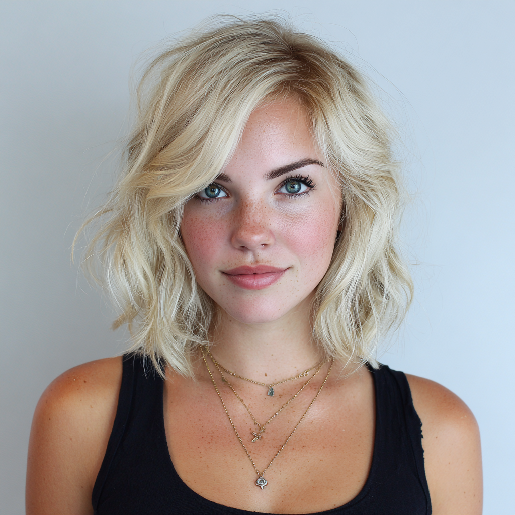 Guest Hair Textured Lob with Deep Side Part