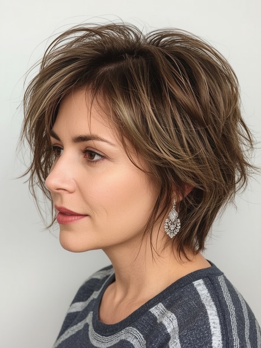 Hairstyle For Thin Fine Hair Over 50 Chin Length Layered Cut