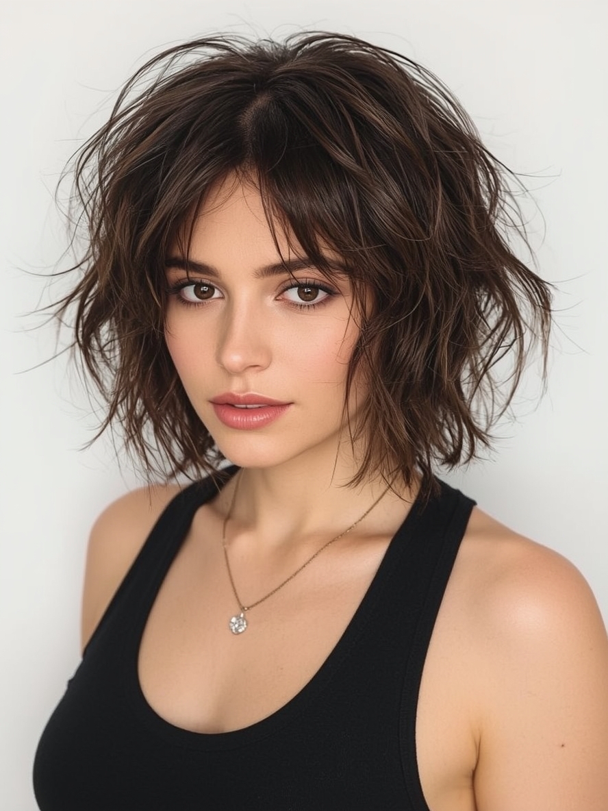 Hairstyle For Thin Fine Hair Over 50 Choppy Bob