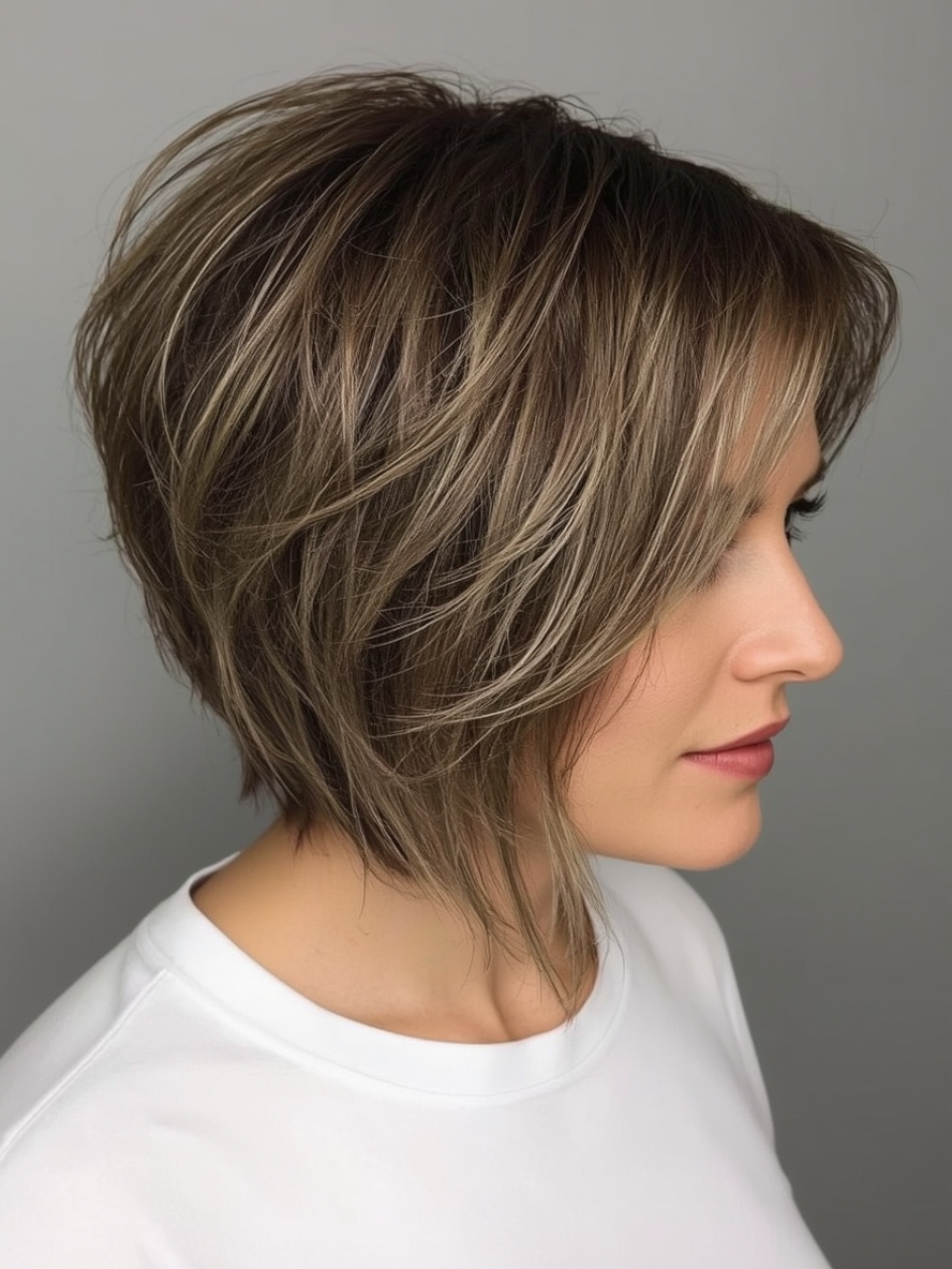 Hairstyle For Thin Fine Hair Over 50 Cropped Layers
