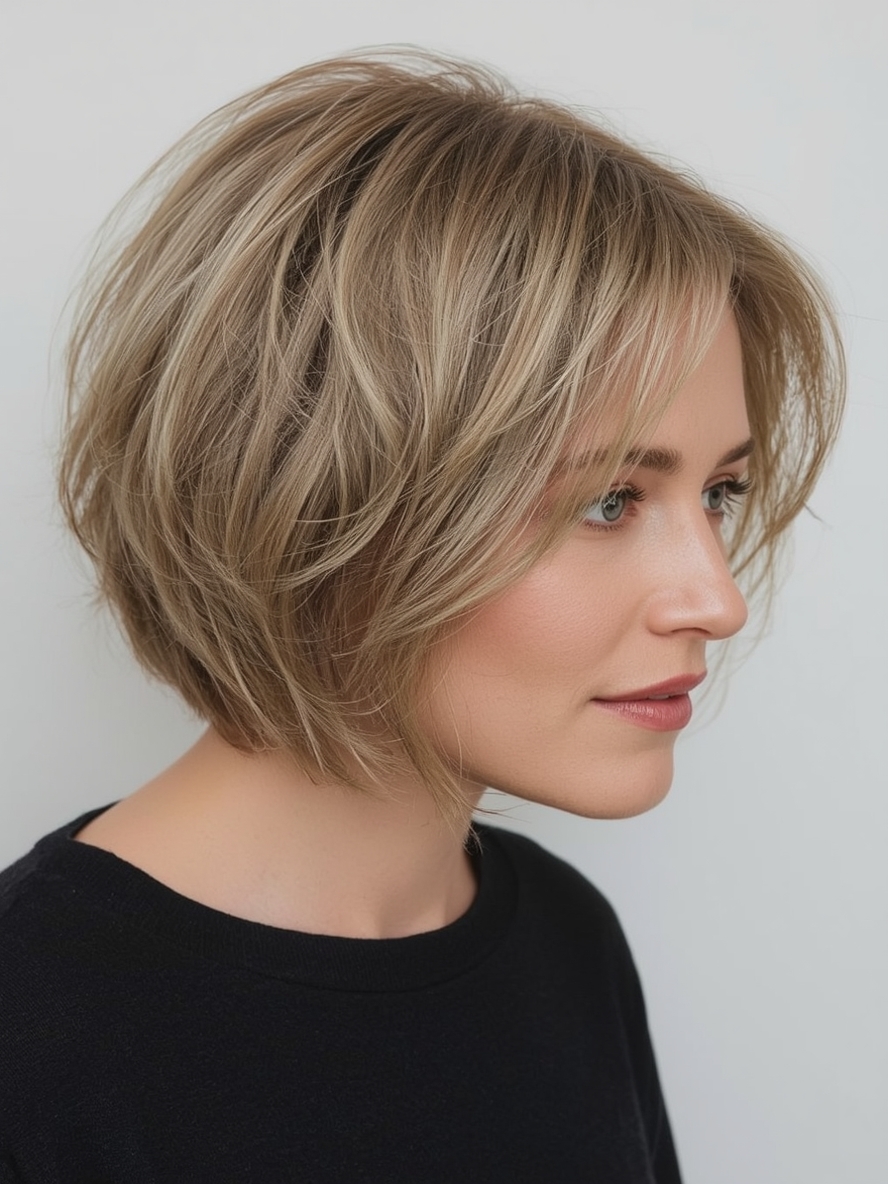 Hairstyle For Thin Fine Hair Over 50 Rounded Bob