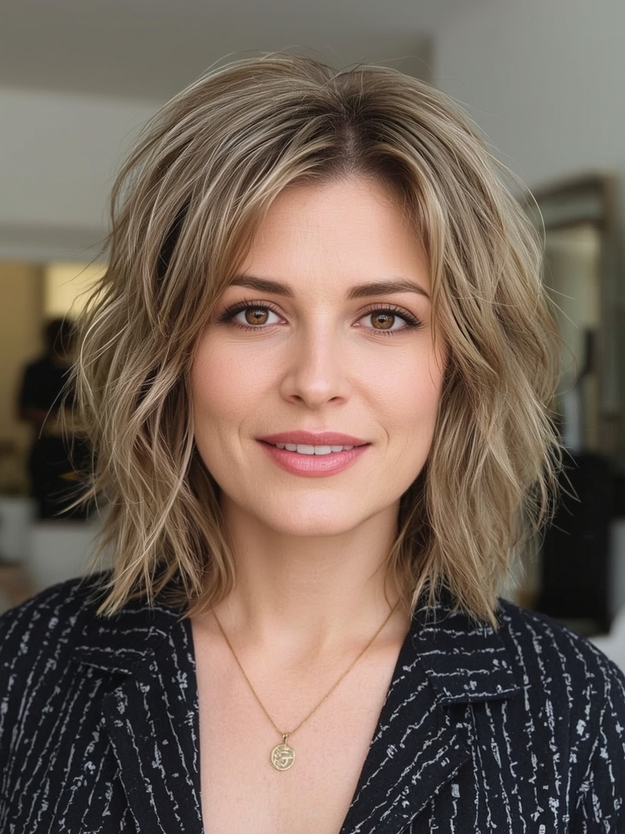 Hairstyle For Thin Fine Hair Over 50 Rounded Layers