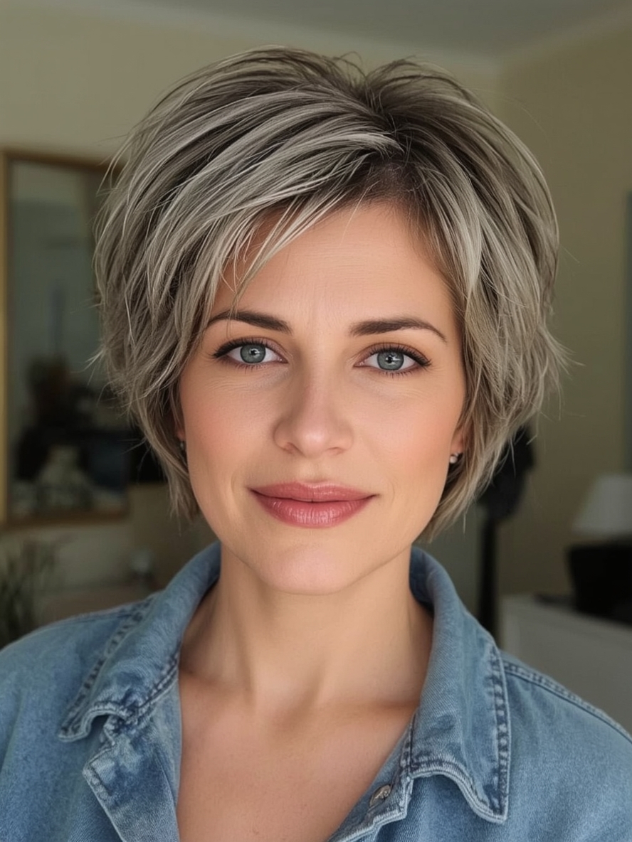 Hairstyle For Thin Fine Hair Over 50 Shaggy Pixie Cut