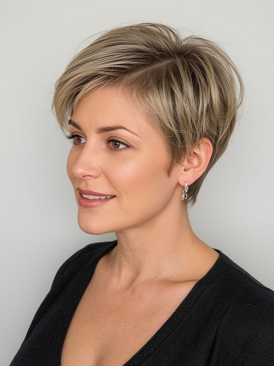 Hairstyle For Thin Fine Hair Over 50 Tapered Pixie