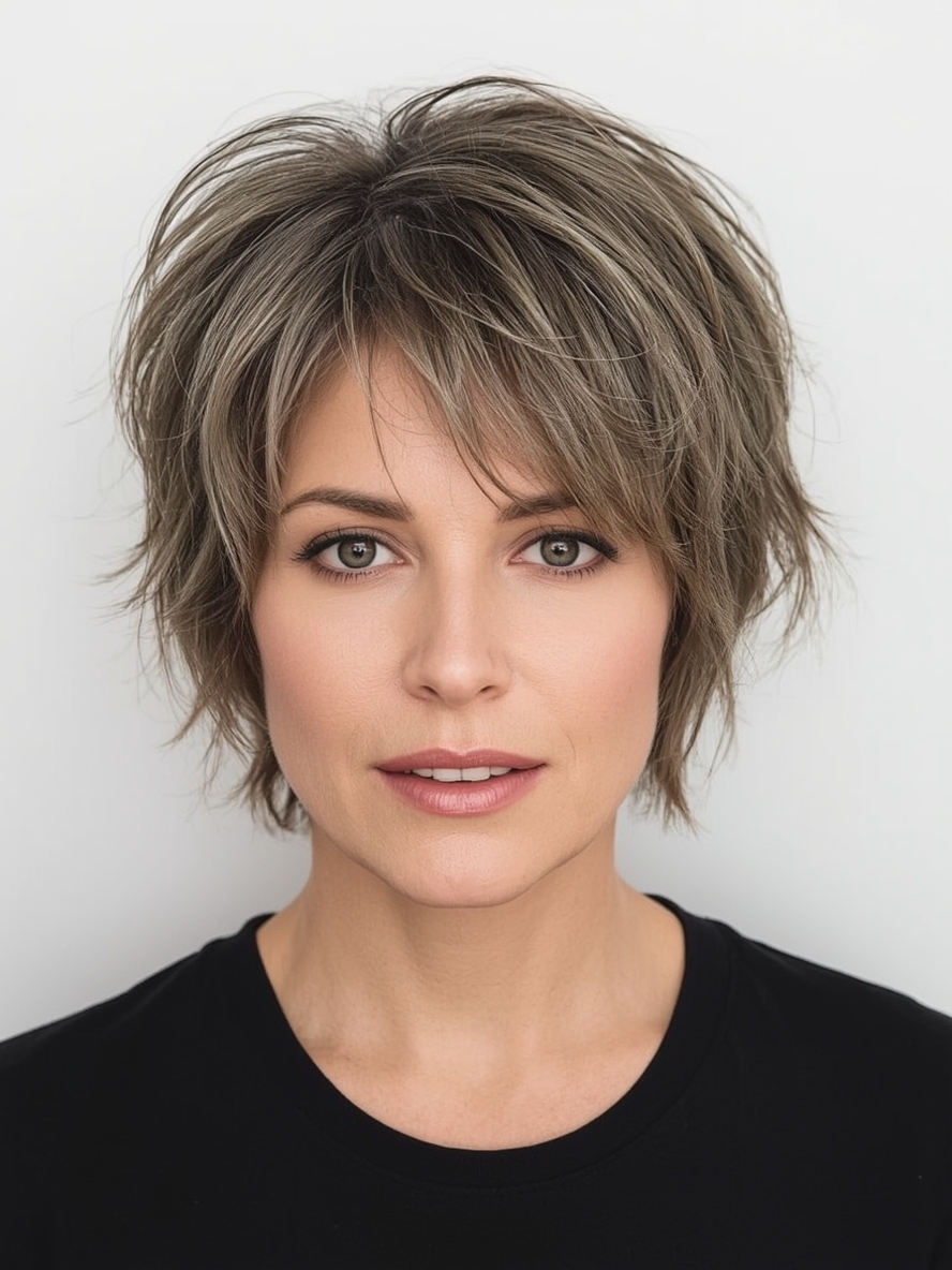 Hairstyle For Thin Fine Hair Over 50 Textured Crop