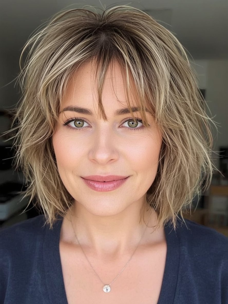 Hairstyle For Thin Fine Hair Over 50 Wispy Bangs with a Bob