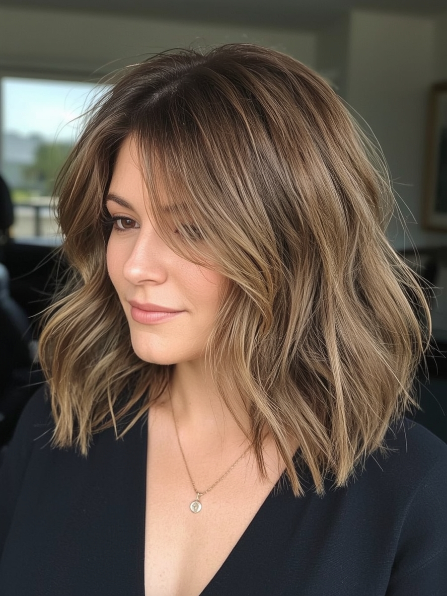 Hairstyles For Thin Fine Hair Over 60 Angled Lob With Lifted Roots