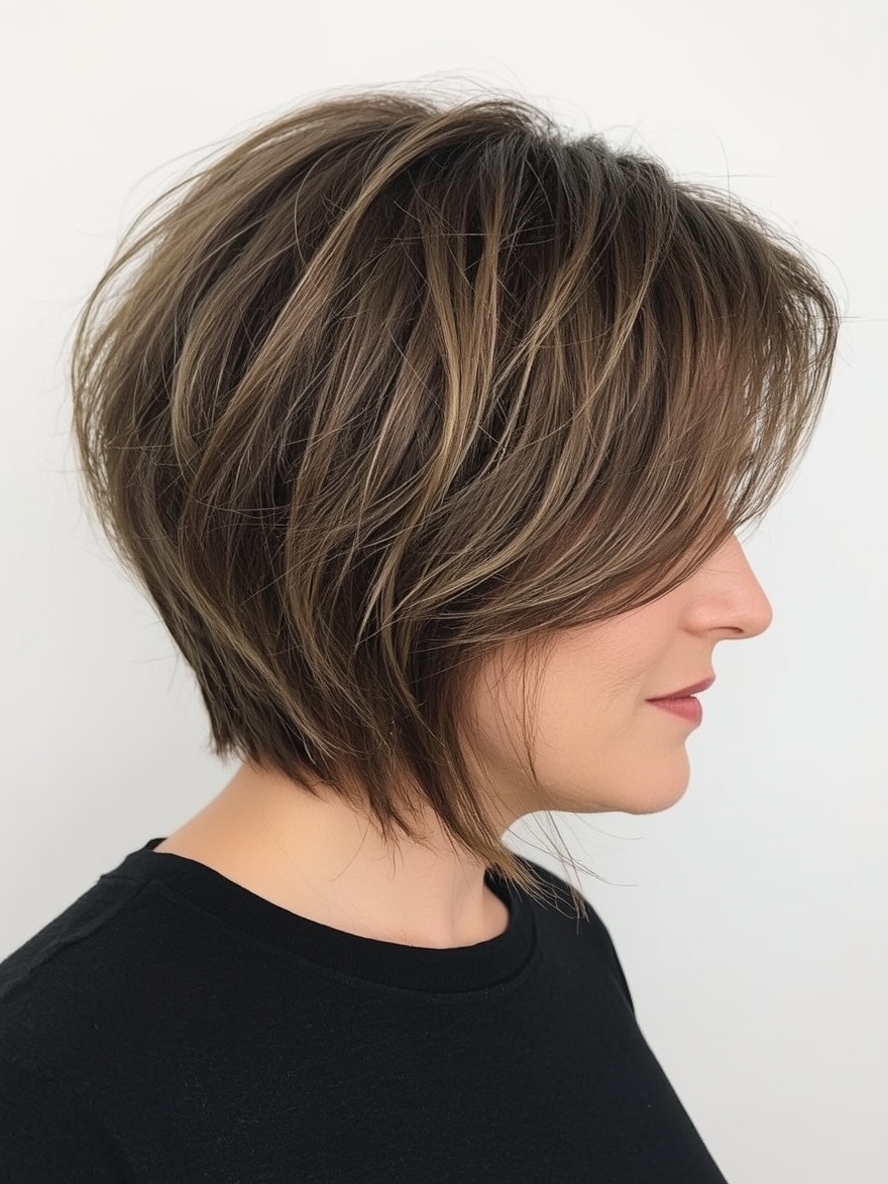 Hairstyles For Thin Fine Hair Over 60 Graduated Bob with Texture