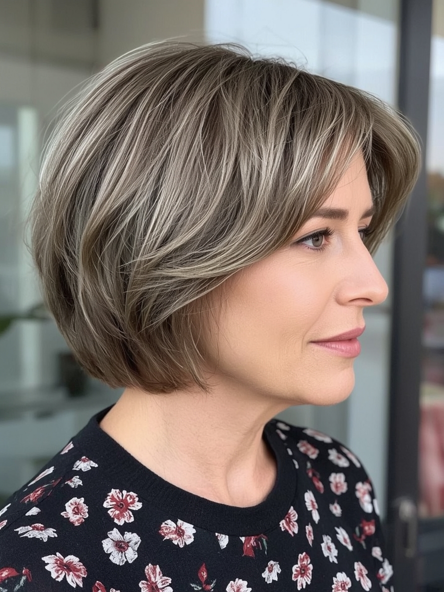 Hairstyles For Thin Hair Fine Over 50 Rounded Bob