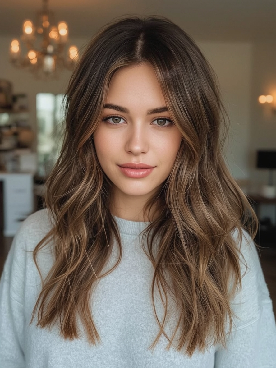 Honey Brown Balayage Candlelit Honey Radiance