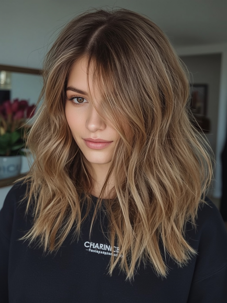 Honey Brown Balayage Glistening Honey Dew