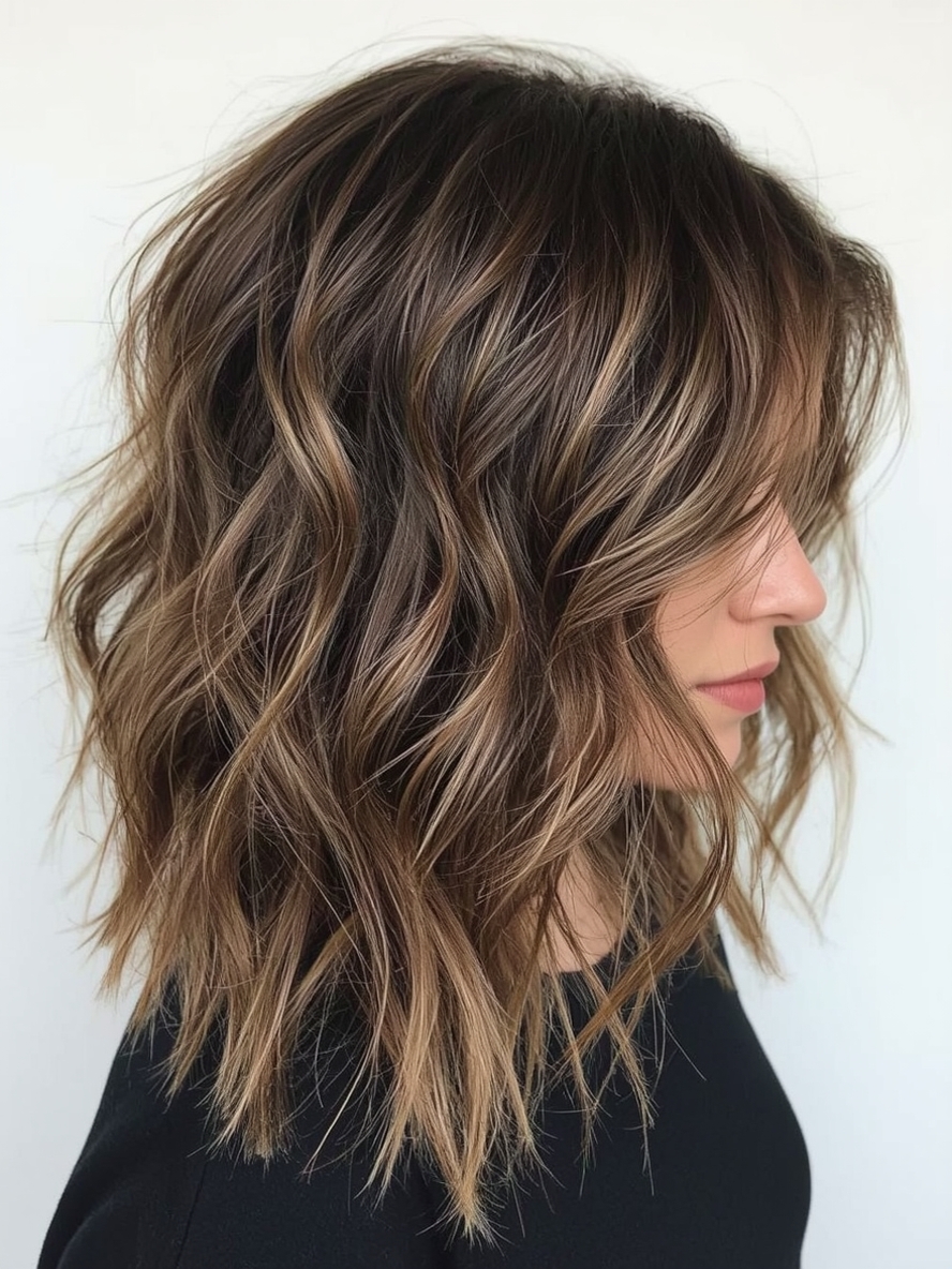 Honey Brown Balayage Honeycomb Highlights