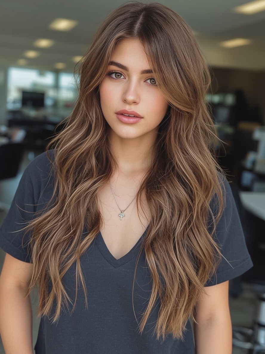 Honey Brown Balayage Sun Kissed Honey Ribbons