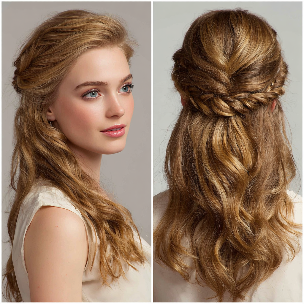 Hot Hair Styles Twisted Half Updo