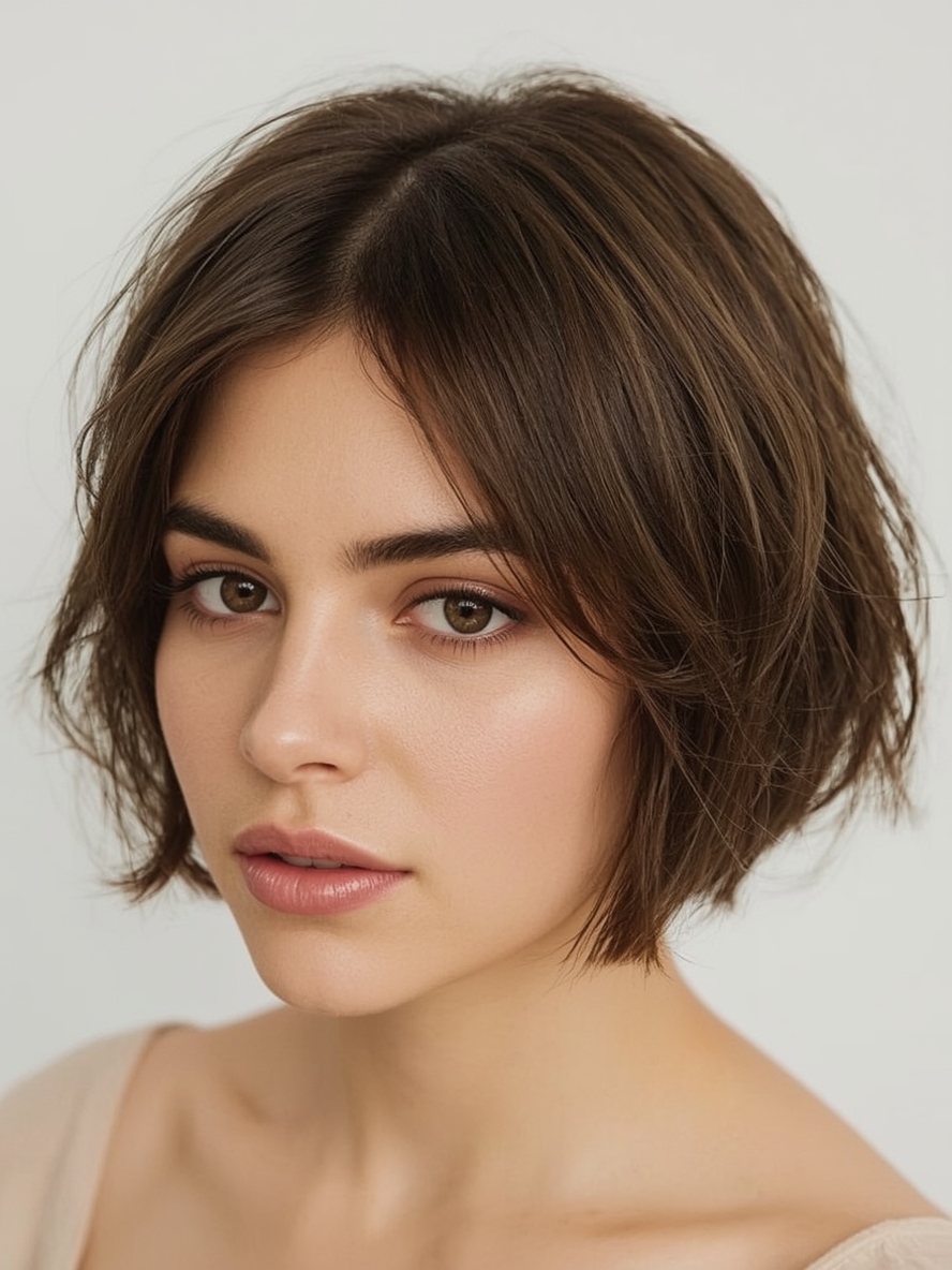 Inverted Angled Bob Haircut with Graduated Back