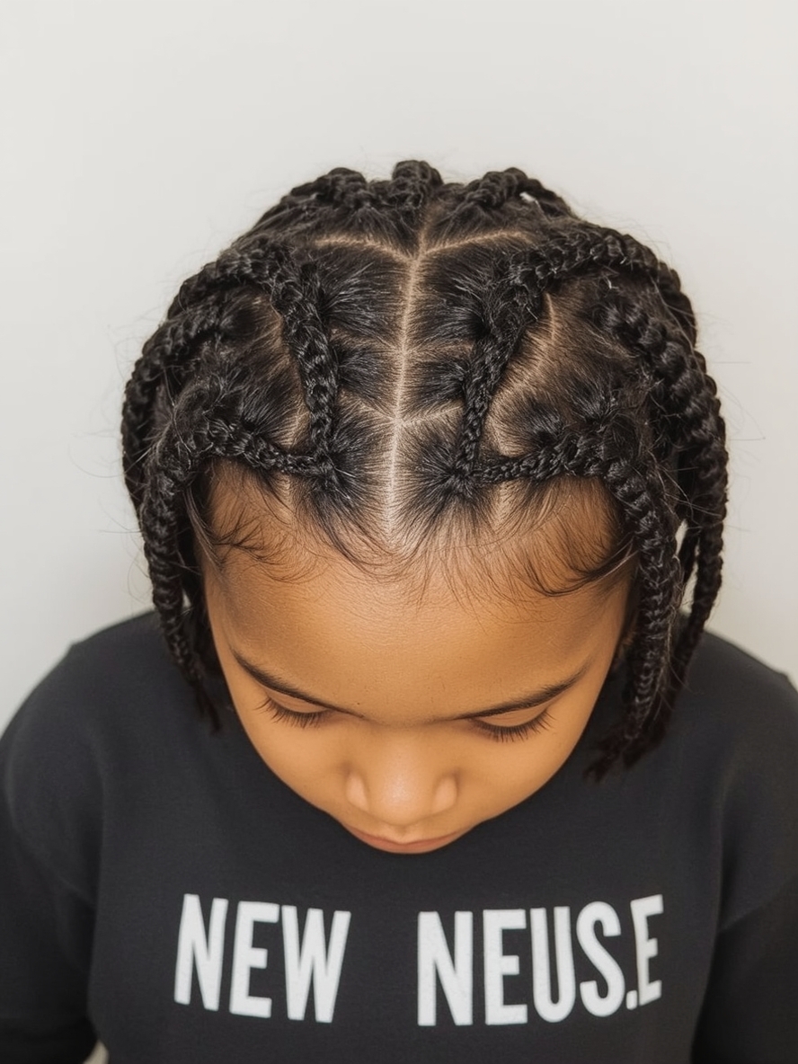 Kids Cornrow Hairstyles African Braids For Kids Easy With Middle Parting