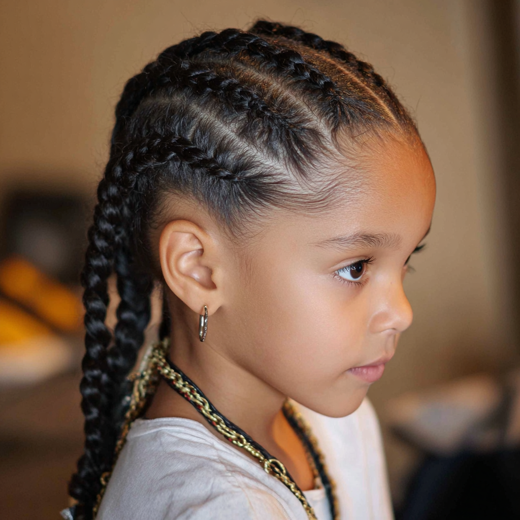 Kids Cornrow Hairstyles Classic Straight Back Cornrows