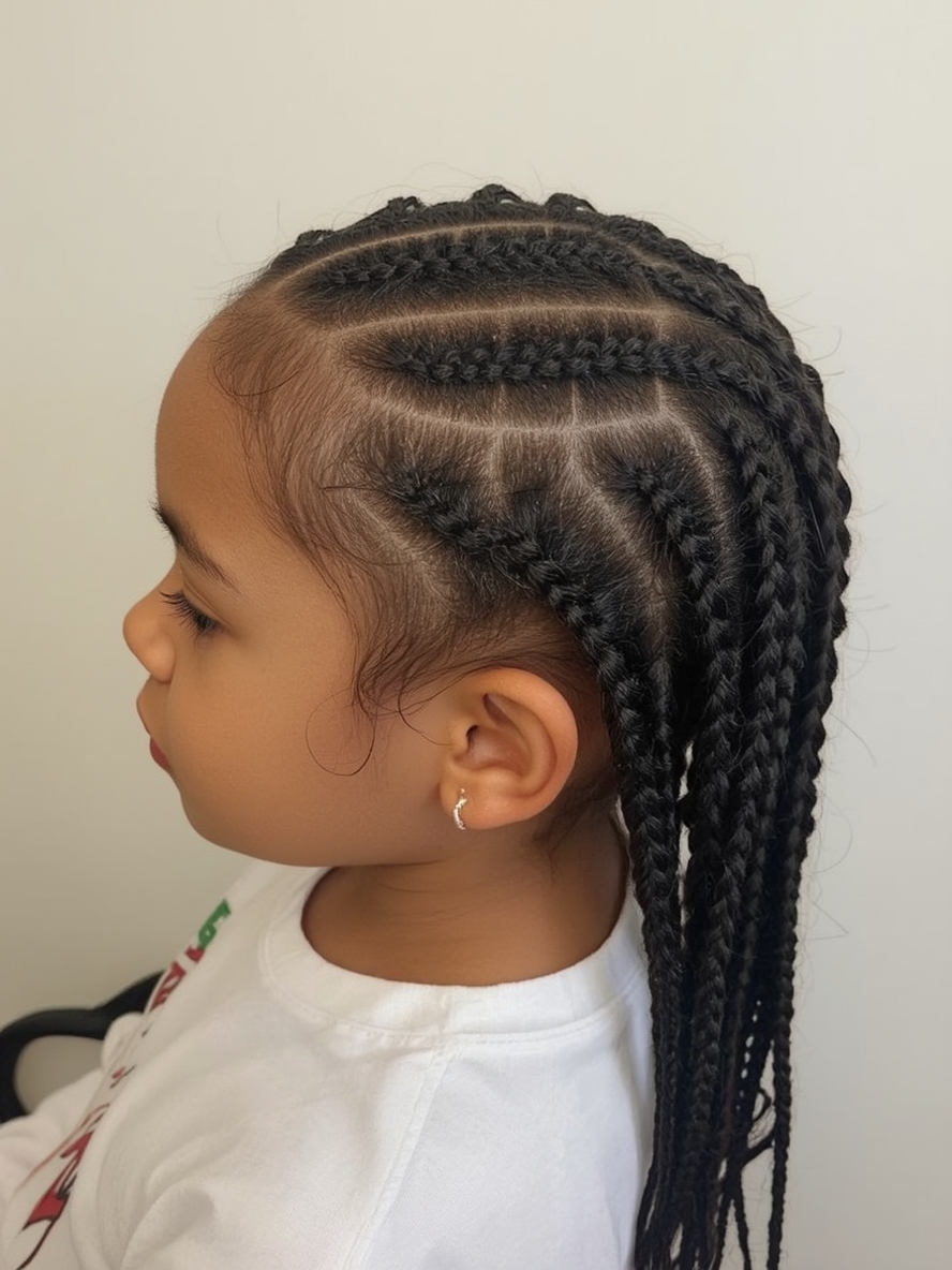 Kids Cornrow Hairstyles Geometric Pattern Cornrows